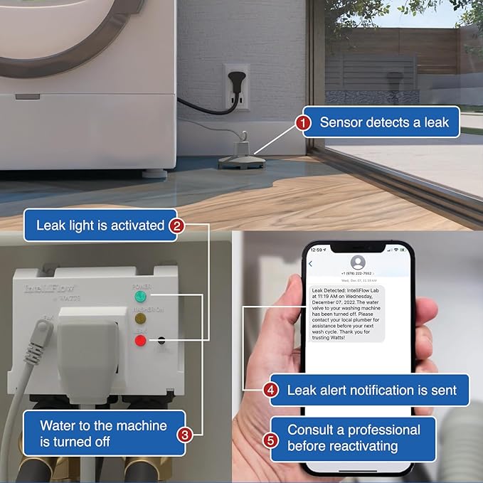 Watts A2C-SC-WB Series Intelliflow 1/2" Washing Machine Smart Water Shutoff - Image 4