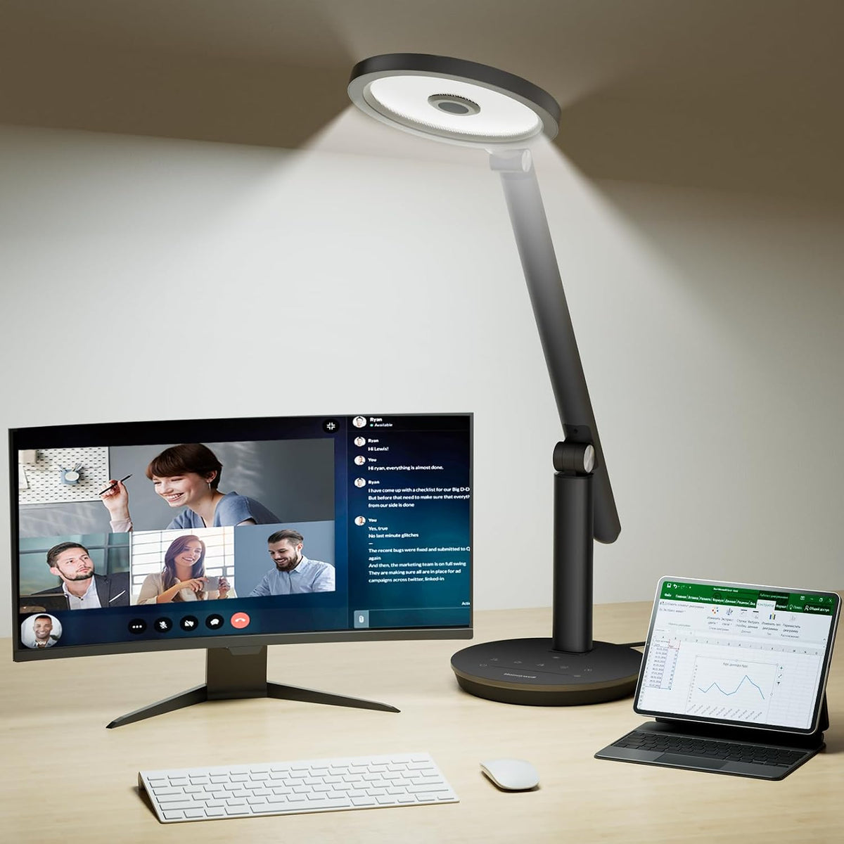 Honeywell Desk Lamp for Home Office, H6 Sunturalux™ Eye-Caring Led Desk Light