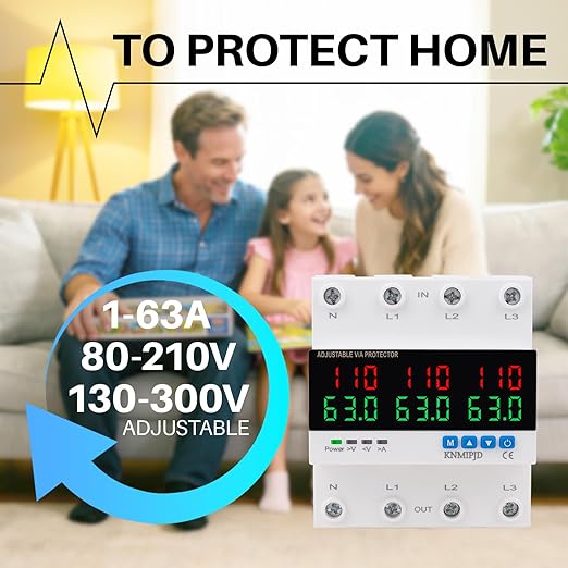 KNMIPJD Over Under Voltage Protection Device, 110V 63A Adjustable Circuit - Image 7