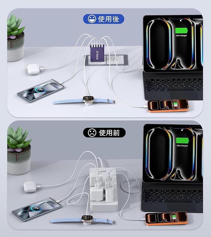 USB C Wall Charger, 60W Charger Block 5-Port PD Fast Charging Blocks, Type C - Image 6