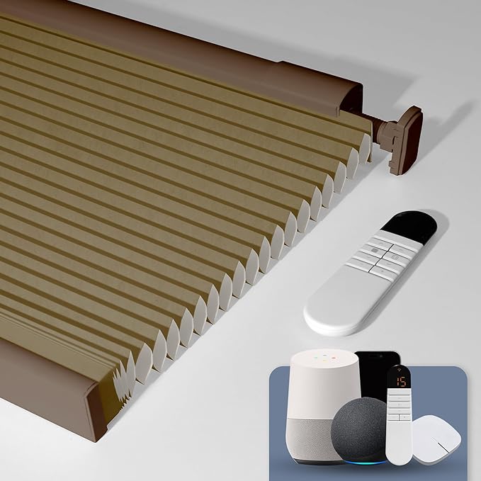 Boolegon No Drill Motorized Cellular Blinds by Boolegon