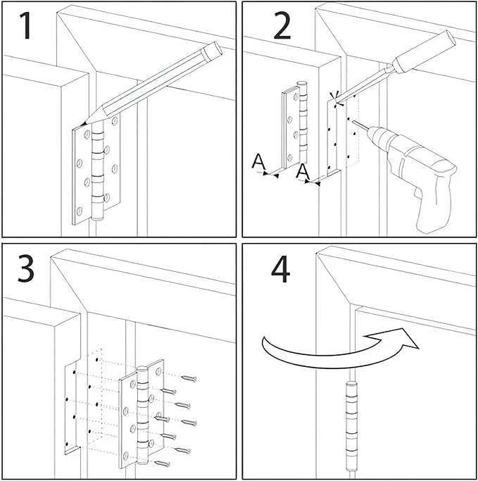 42 Pack Rounded Door Hinges Brushed Nickel 3.5 Inch Interior 5/8" 3-1/2" Flat - Image 7