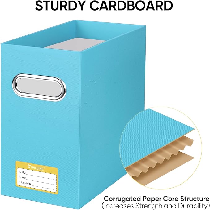 BALEINE File Organizer Box, Cardboard File Folder Organizer - Image 4