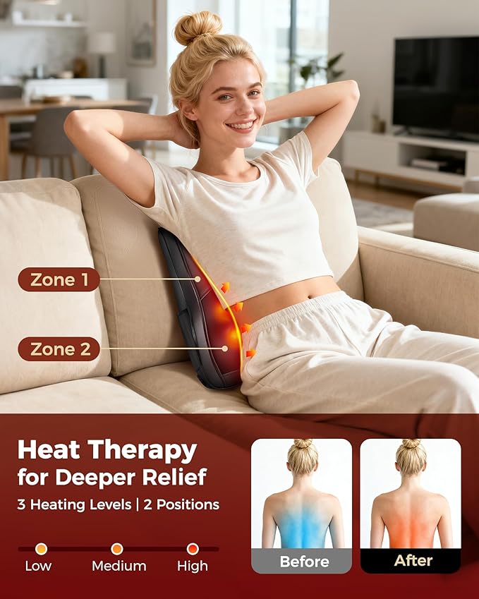 Neck Massager with Heat, Shiatsu Back and Neck Massagers, 3D Deep Tissue - Image 4