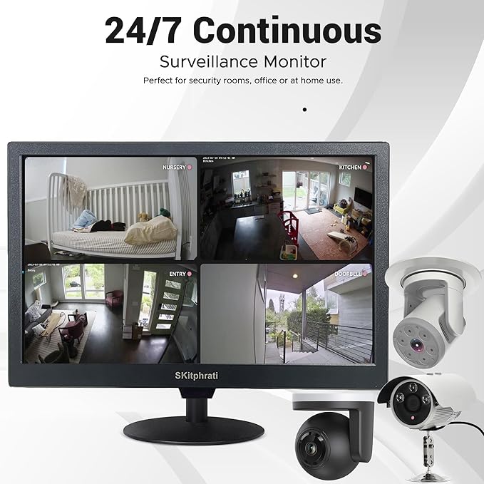 SKitphrati 15.6 Inch Small Computer PC Monitor, 1366x768 Video Screen - Image 3
