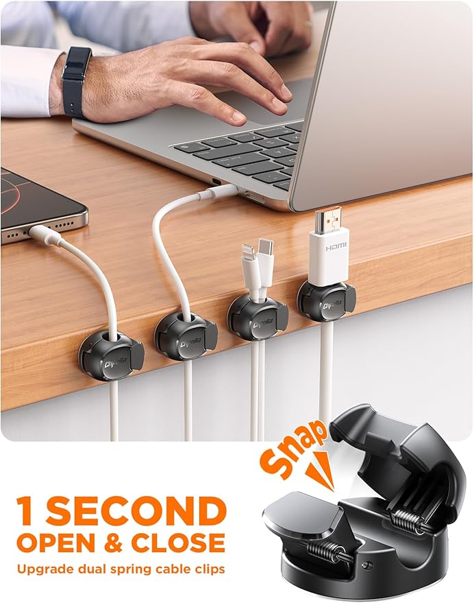 8Pack Cord Organizer Cable Clips - Image 2