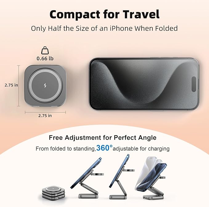5-in-1 Wireless Charger for MagSafe, AC ISLAND Portable Travel Charging Station - Image 5