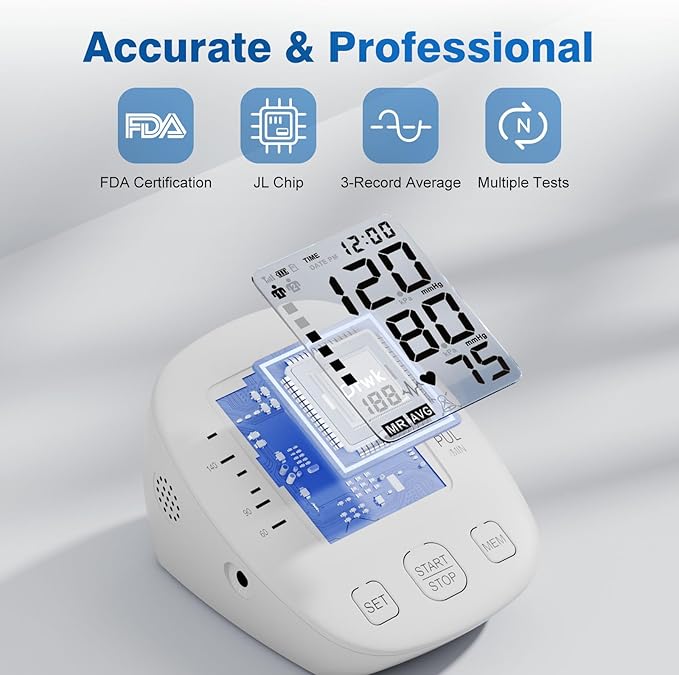 Blood Pressure Monitors for Home use, Automatic Digital BP Machine, Adjustable - Image 2