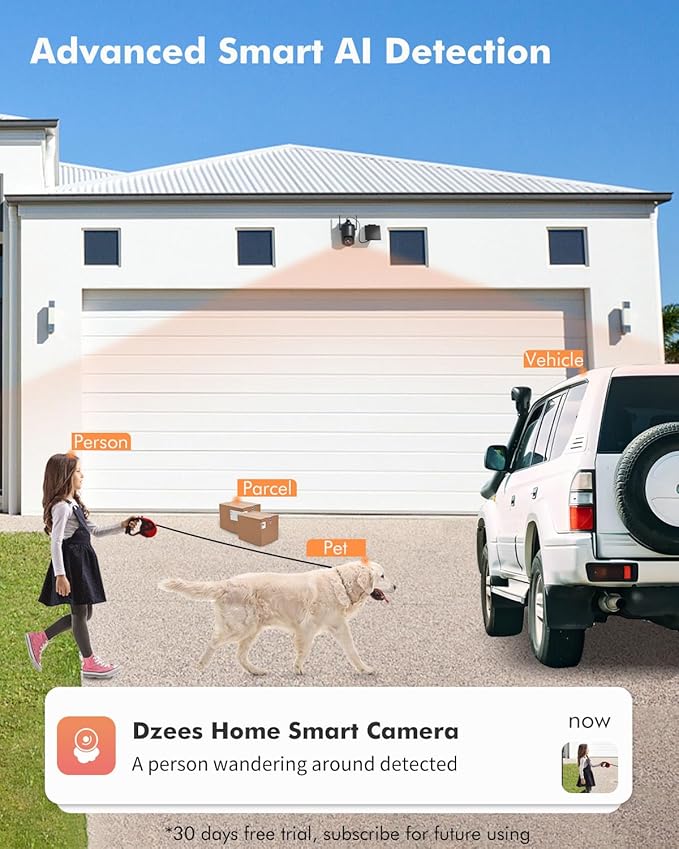 Dzees Solar Security Cameras Wireless Outdoor, 2K Battery Powered Security - Image 5