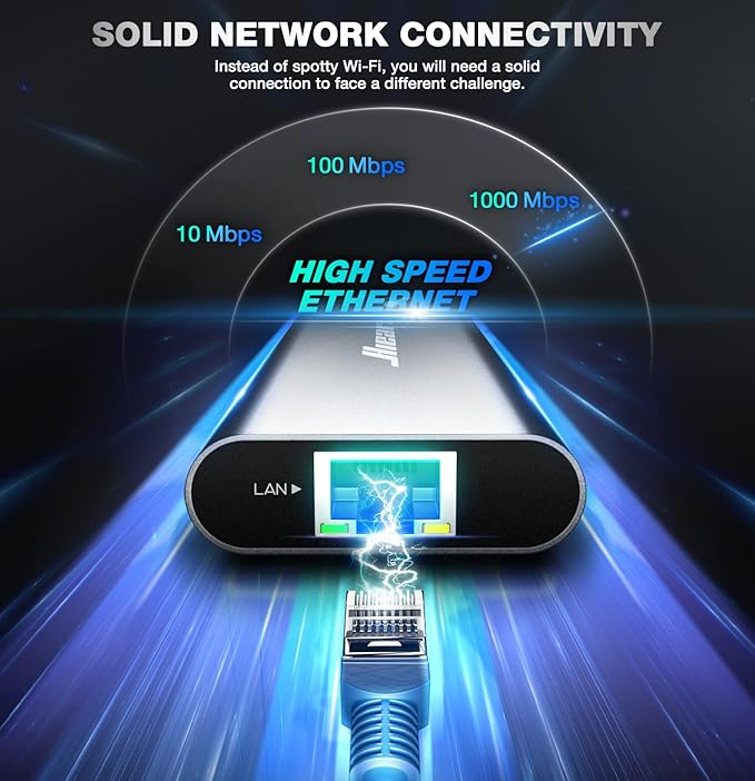 Hiearcool USB C Hub Ethernet 8-in-1, 4K@60Hz USB-C to HDMI Multiport Adapter - Image 3