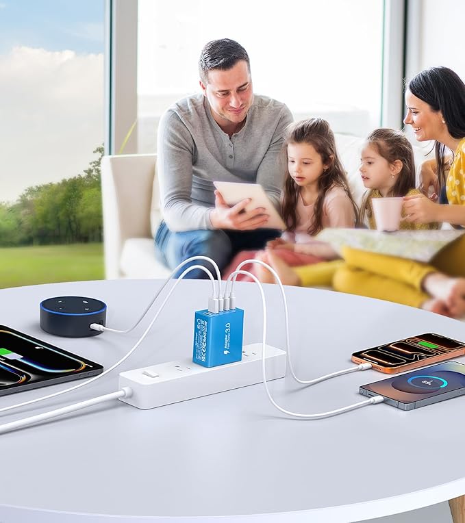 Wall Charger, USB C Charger Block, 5-Port PD + QC 3.0 Fast Charging Power Plug - Image 8