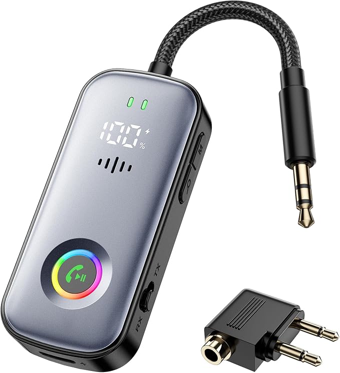 2025 Pro Bluetooth Receiver Transmitter, 2-in-1 Wireless Audio Adapter by Rylithon