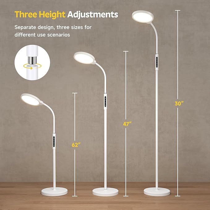 Happy Light Therapy Lamp, 11000 Lux UV-Free Floor Sun Light Lamp - Image 7