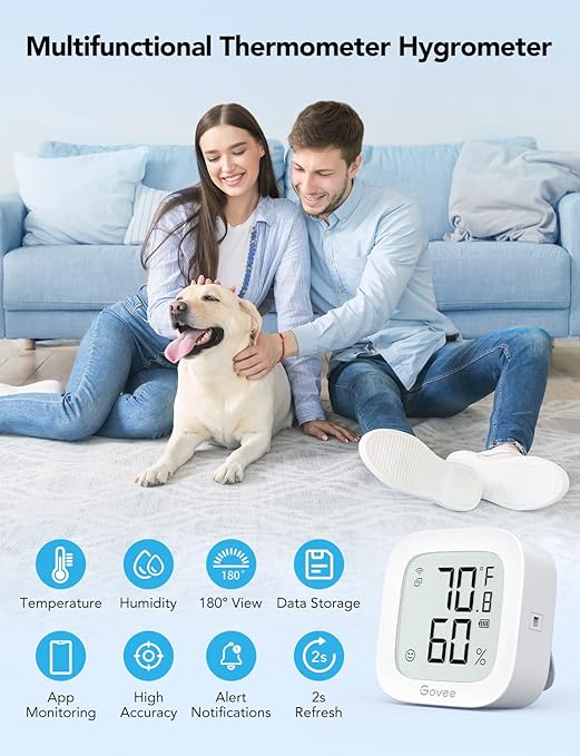 Govee WiFi Thermometer Hygrometer H5103, Indoor Bluetooth Temperature Humidity - Image 6