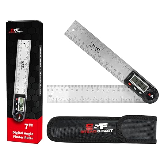 Digital Angle Finder Tool for Woodworking 7 inch / 200 mm, Stainless Steel by SFSTEADFAST