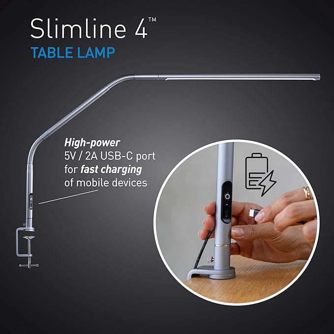 Daylight Slimline 4™ LED Table Lamp in Ice Grey - Image 2