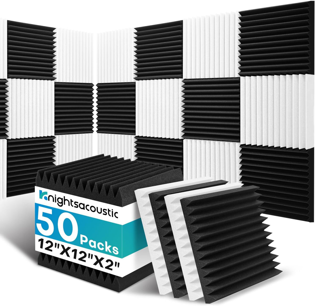 50 Pack Sound Proof Foam Panels