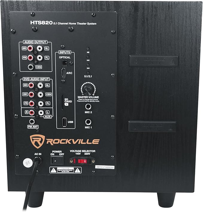 Rockville HTS820 1500W 5.1 Channel Home Theater System - Image 3