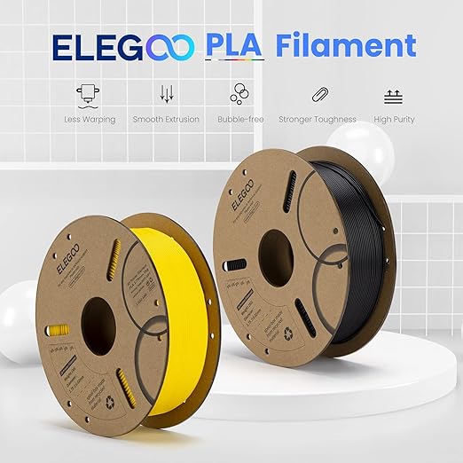 ELEGOO PLA Filament 1.75mm Black 2KG, 3D Printer Filament Dimensional Accuracy - Image 2