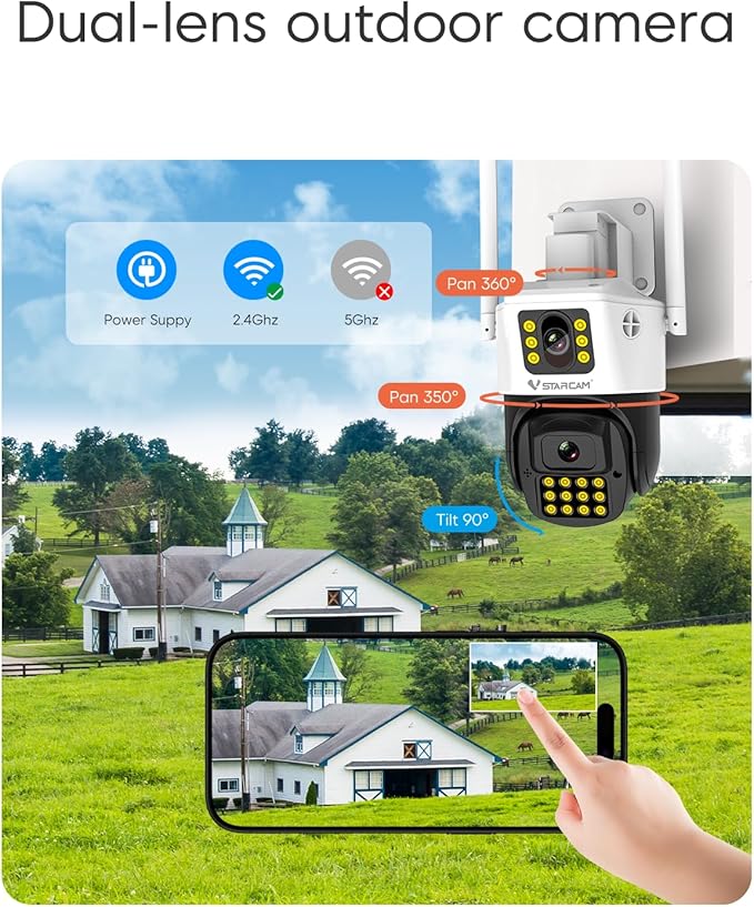 VSTARCAM 3MP+3MP Security Cameras Wireless Outdoor, 2K Dual Camera, 360° Pan & - Image 3