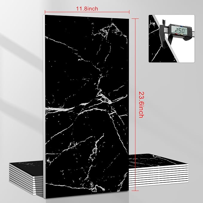 Wall Panels Peel and Stick，PVC Imitation Artificial Marble Tiles Sticker，10 pcs - Image 2