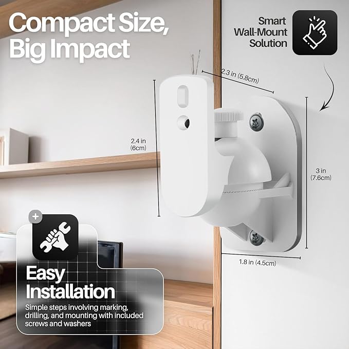 TNP Universal Satellite Speaker Wall Mount Bracket Ceiling Mount Clamp - Image 3