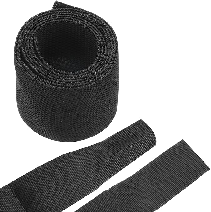 MECCANIXITY Braided Cable Sleeves Heat Shrinkable Fabric Sleeving, 1 1/4" 3ft by MECCANIXITY