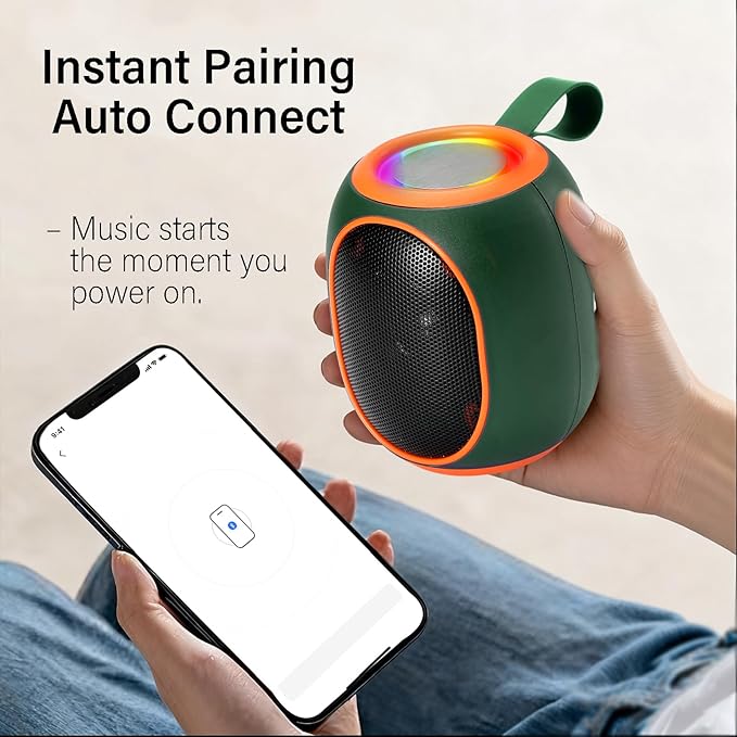 Portable Bluetooth Speaker – 8W HD audio quality, TWS stereo pairing, LED light - Image 2