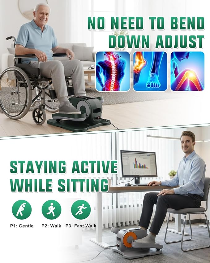 VIVURN® 019 Under Desk Elliptical 12 Adjustable Speeds Motorized Leg Exerciser - Image 2