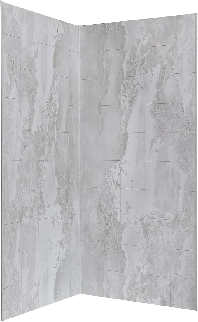 Palisade 78in x 36in x 36in Waterproof Vinyl Corner Shower Surround Kit by PalisadeWallTilesandPlanks