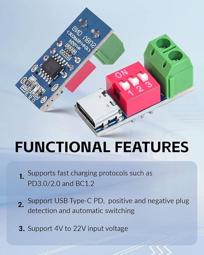 Seloky 4PCS USB-C PD/QC Fast Charge Trigger Module & Decoy Board - Image 3