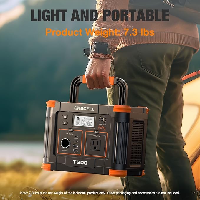 Portable Power Station 300W, GRECELL 230.88Wh Solar Generator - Image 6