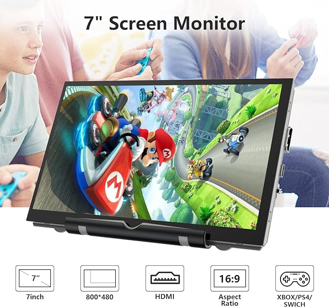 HAMTYSAN Raspberry Pi Screen 7 Inch HDMI Monitor 800x480 LCD Screen Display - Image 2
