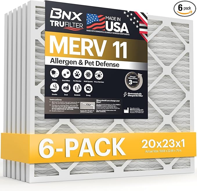 BNX TruFilter 20x23x1 Air Filter MERV 11 by BNX