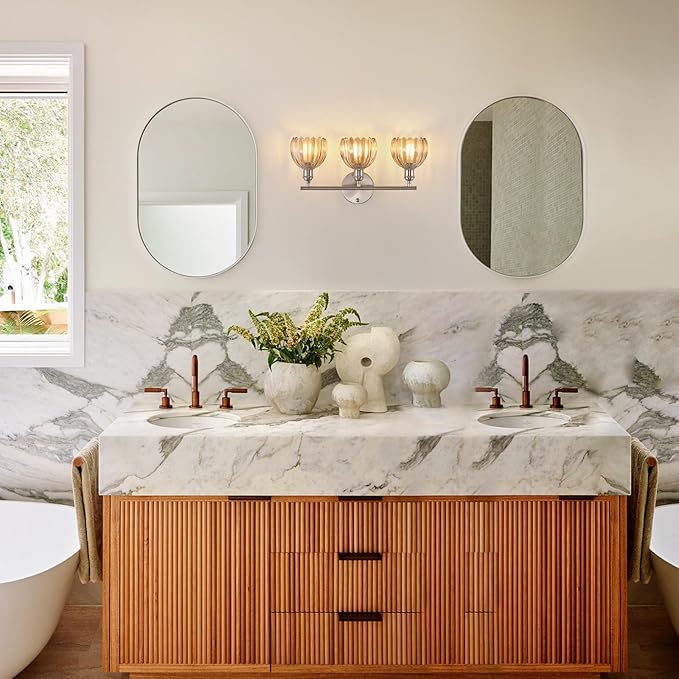 Shenmoyl Bathroom Light Fixtures, 3-Light Vanity Wall Light Over Mirror - Image 9