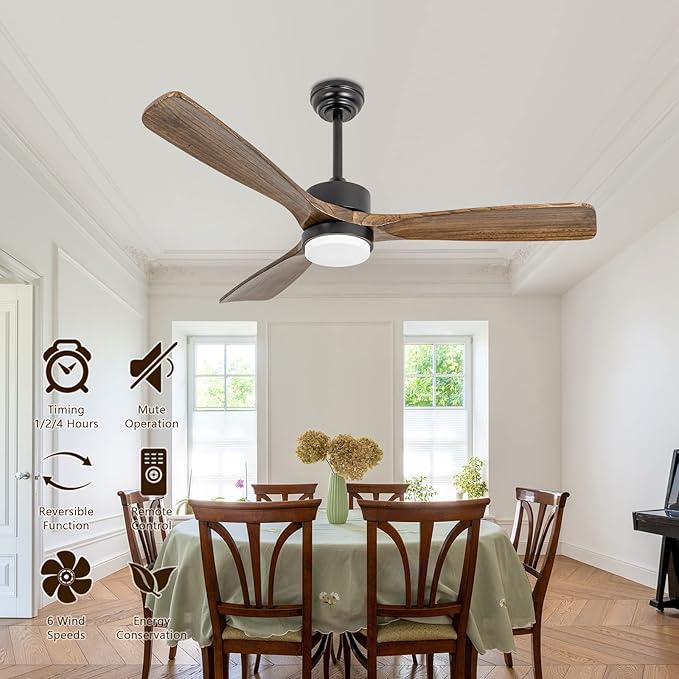 revoici 52" Ceiling Fans with Lights and Remote Control, Indoor Outdoor Ceiling - Image 7