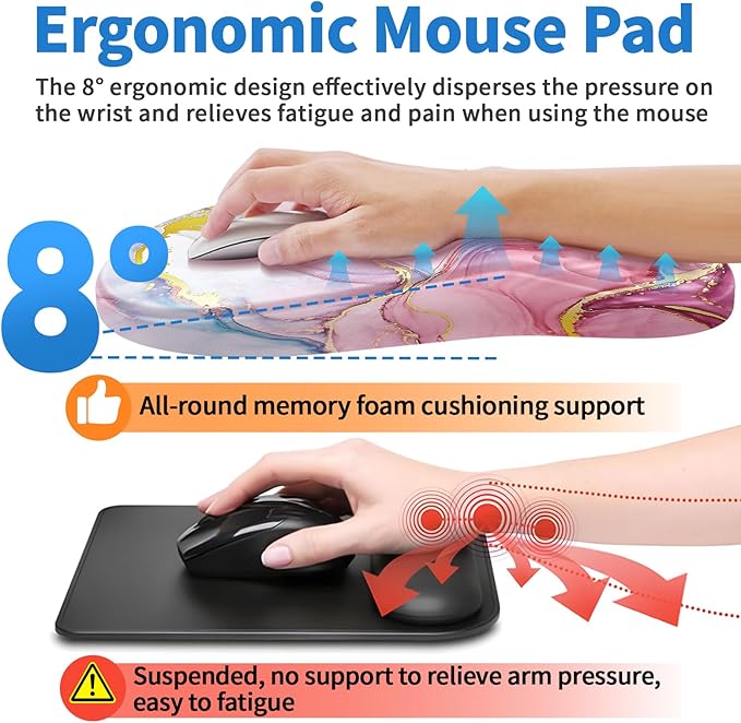 YIWEI Ergonomic Mouse Pad with Wrist Rest - Image 4