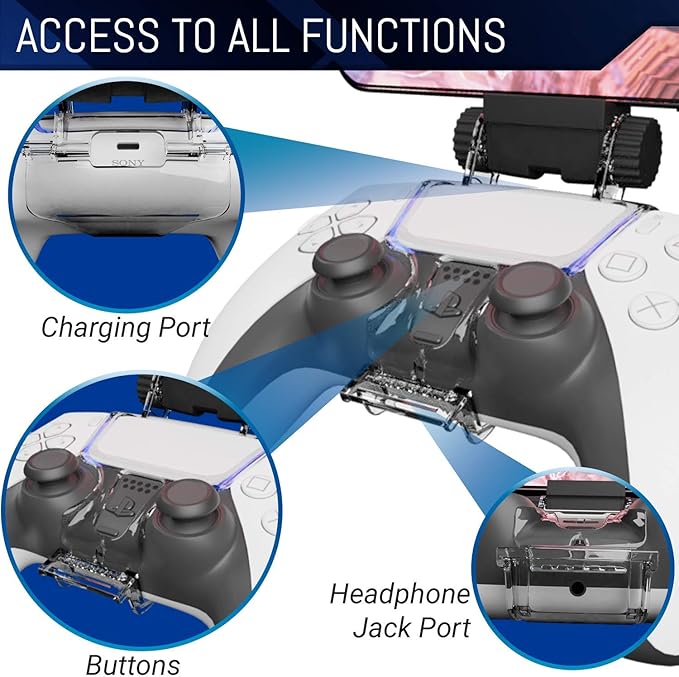 Orzly PS5 Controller Mobile Gaming Clip, DualSense Controller Phone Mount - Image 5