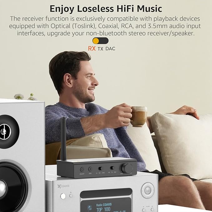 1Mii DS700 HiFi Bluetooth Audio Transmitter Receiver - Image 5