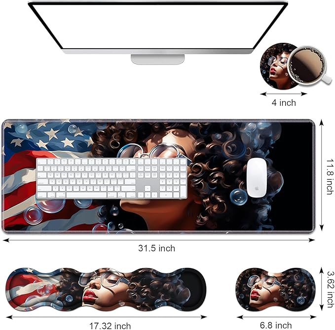 Ergonomic Keyboard Wrist Rest & Mouse Pad Wrist Rest Set, Large XXL Gaming Desk - Image 2