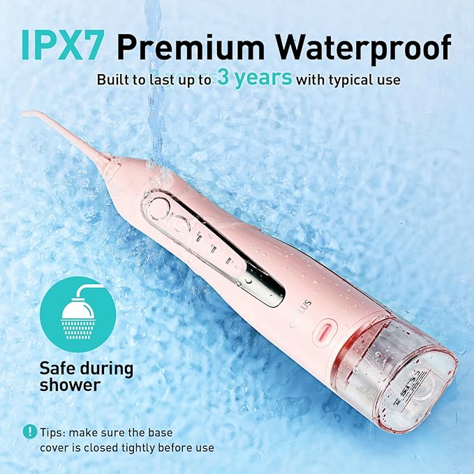 COSLUS Water Dental Flosser Teeth Pick: Portable Cordless Oral Irrigator 300ML - Image 4