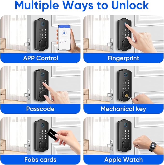 Fingerprint Smart Door Lock, Keyless Entry Deadbolt, Electronic Biometric - Image 2