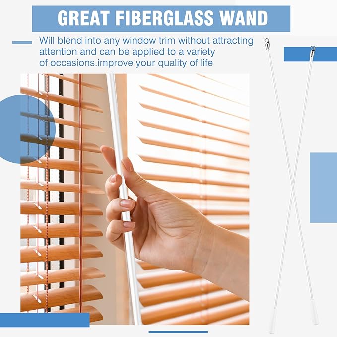 Bokon 2 Pieces White Fiberglass Blind Wand Vertical Blinds Stick Replacement - Image 5