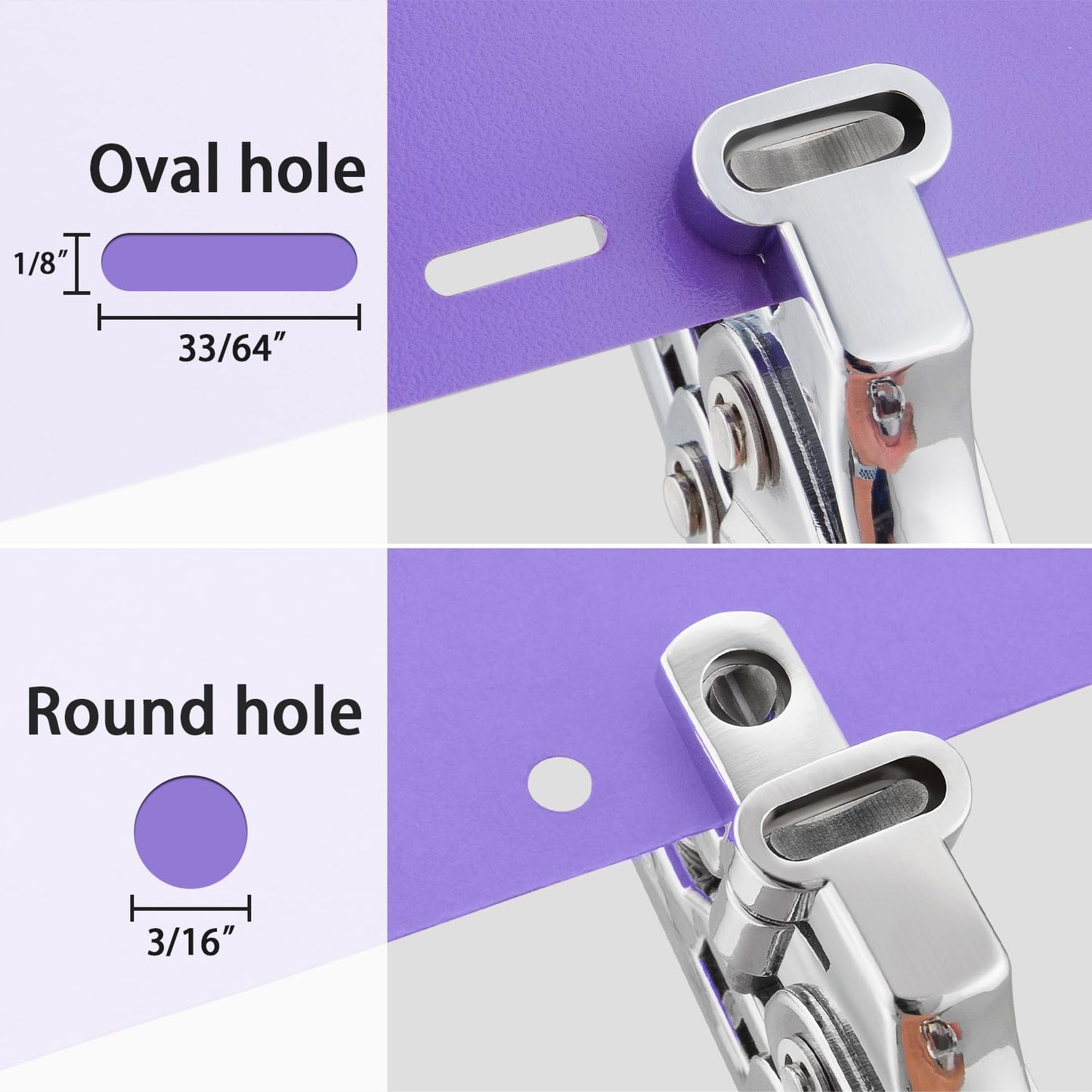 2 in 1 Badge Slot Hole Punch for ID Card: WINLION Handheld Card Puncher Suitable for PVC Material, Business Cards,Paper,Luggage Tags and Cardstock(3/16" Round Hole &1/8"×1/2" Slot Hole in one)