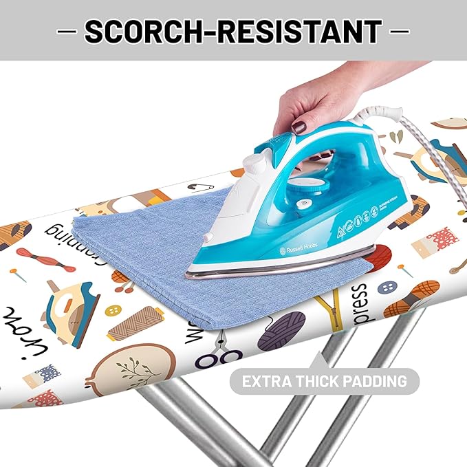 Extra Thick Ironing Board Cover and Pad, 15x54 Ironing Board Cover, Resist - Image 4