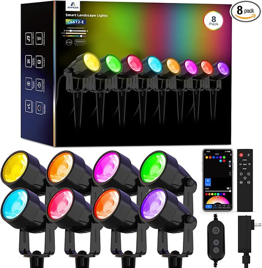 APPECK Low Voltage Landscape Lights, Smart RGBW Color Changing Landscape by APPECK