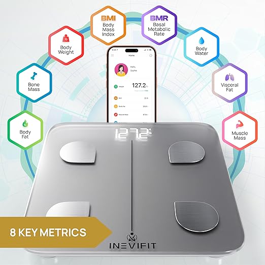 INEVIFIT Smart Body Fat Scale, Highly Accurate Bluetooth Digital Bathroom Body - Image 2
