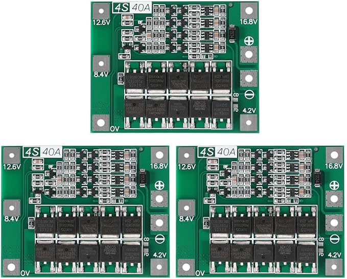 Gebildet 3pcs Enhanced 4S 40A 16.8V 18650 Lithium Battery Protection Board PCB by Gebildet
