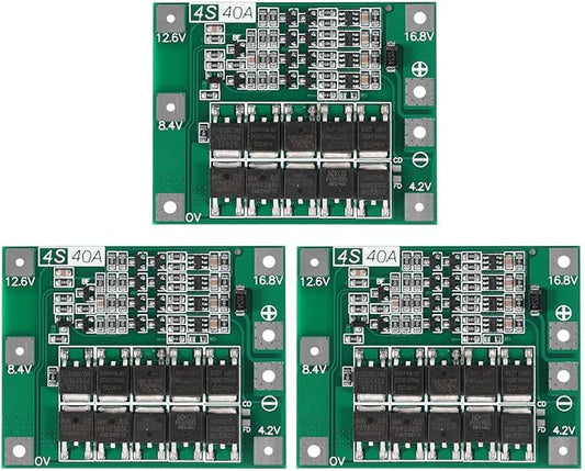 Gebildet 3pcs Enhanced 4S 40A 16.8V 18650 Lithium Battery Protection Board PCB by Gebildet