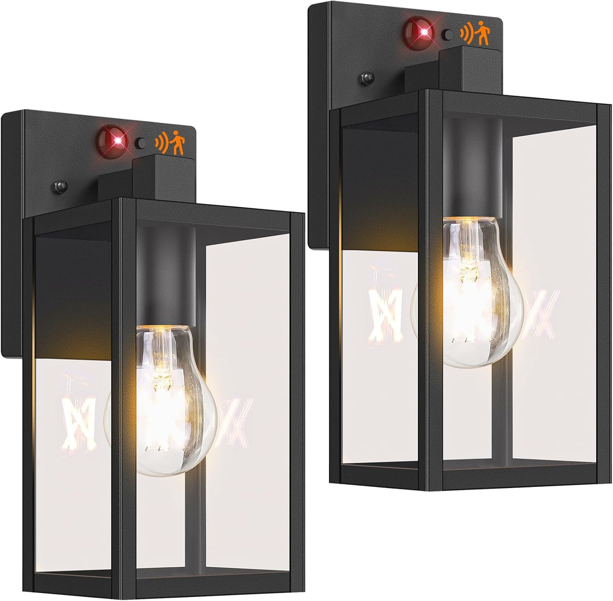2-Pack Upgraded Motion Sensor Outdoor Wall Lights, 10.6” Small Dusk to Dawn